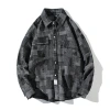 Wholesale of 2023 Japanese Spring new men's loose checkered stylish long-sleeved shirts and large-sized fashionable casual shirts Specification image